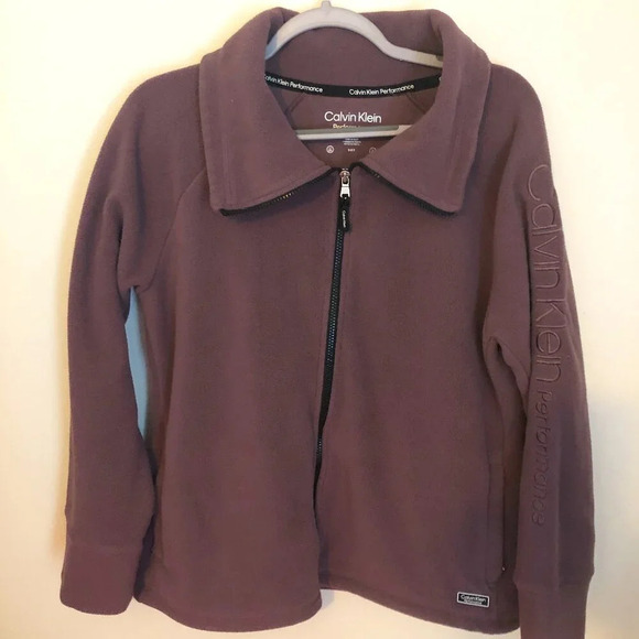 Calvin Klein Performance Women's Size XL Zip Front Purple Fleece Jacket - Picture 1 of 6